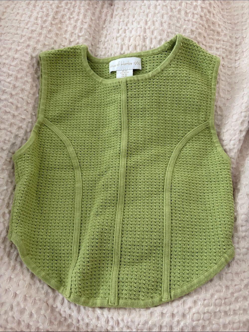House of Harlow 1960 Light Olive Green Knit Vest